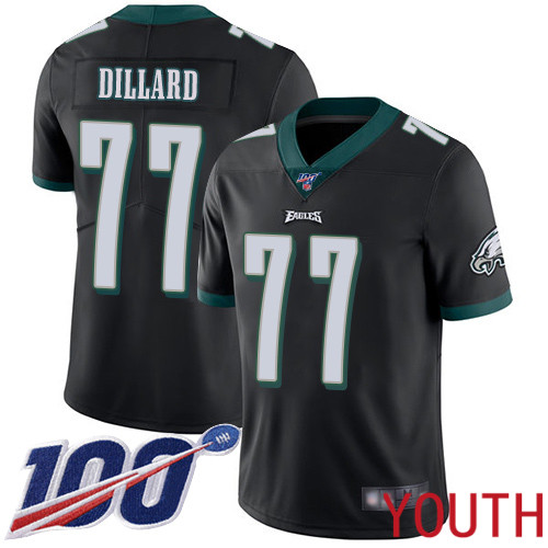 Youth Philadelphia Eagles #77 Andre Dillard Black Alternate Vapor Untouchable NFL Jersey Limited Player->youth nfl jersey->Youth Jersey